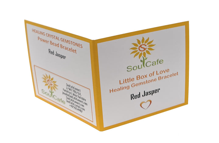 Red Jasper Crystal Gemstone Stretch Bracelet - Soul Cafe Gift Box & Tag