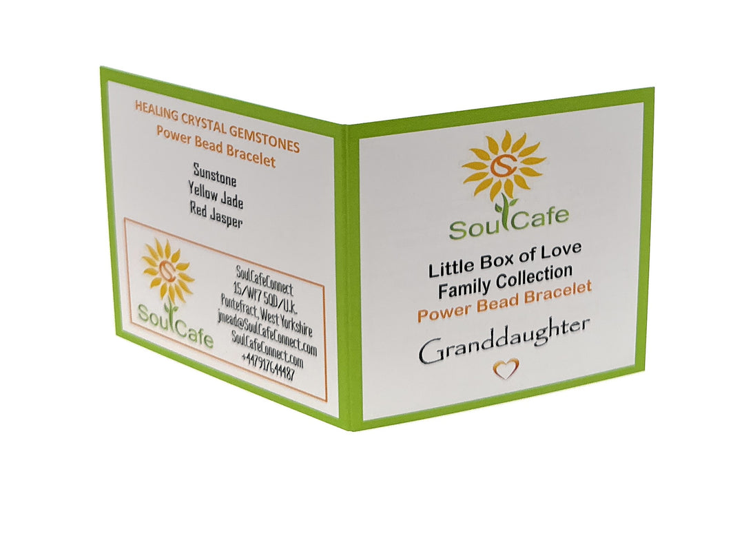 Gift for Grandaughter - Stretch Bead Crystal Gemstone Bracelet - Soul Cafe Gift Box & Tag
