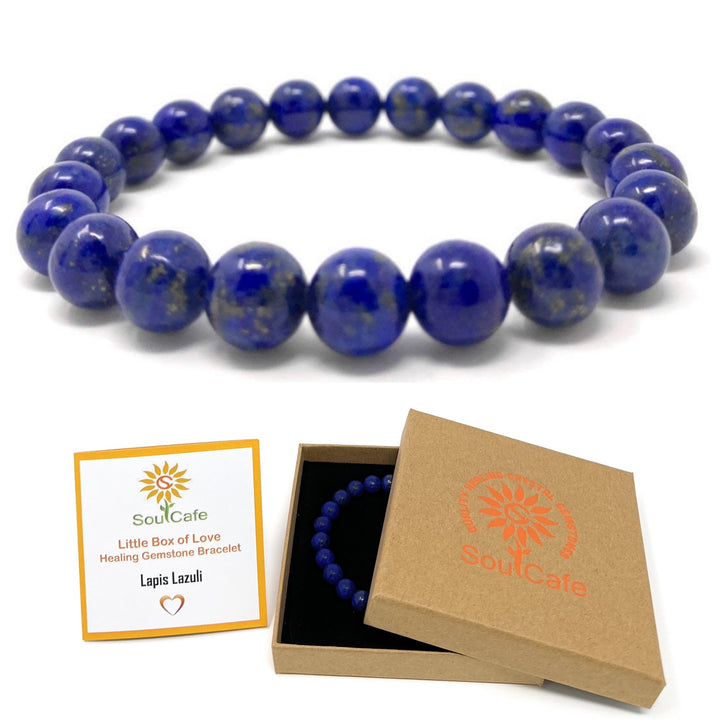 Lapis Lazuli Power Bead Crystal Bracelet - Crystal Gemstones - Soul Cafe Gift Box & Tag