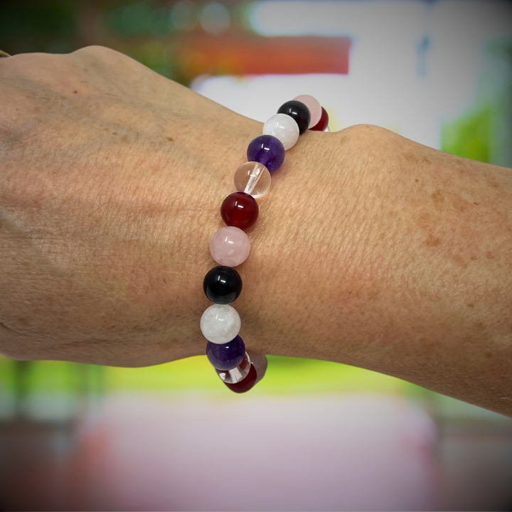 I Am Worthy - Affirmation Crystal Gemstone Bead Bracelet - Law of Attraction Crystals - SoulCafe Gift Box and Tag -  S/M/L/XL