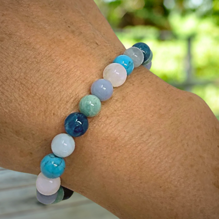 Tranquillity Crystal Gemstone Stretch Bead Bracelet  - SoulCafe Gift Box & Tag