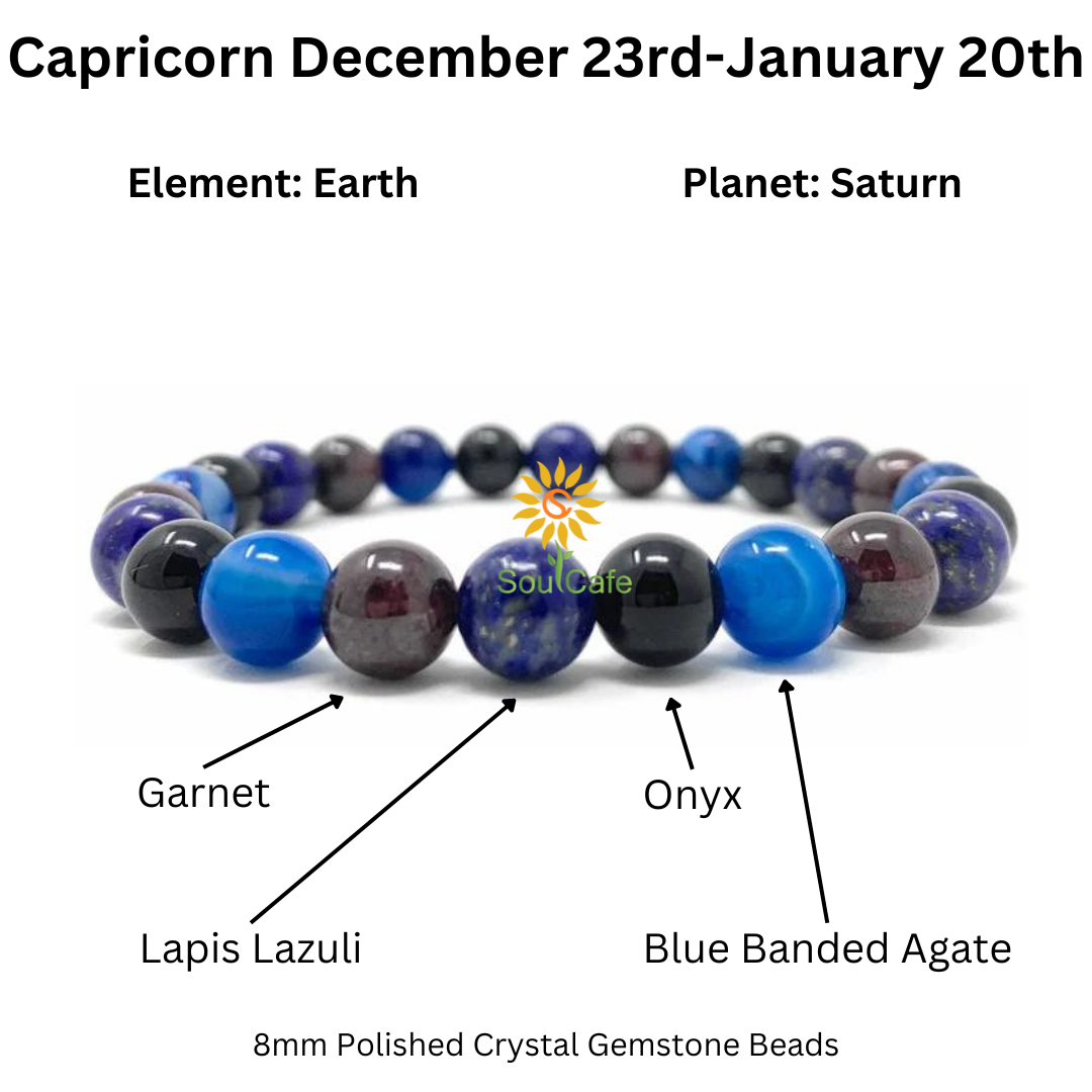 Capricorn Crystal Bracelet Power Bracelet Zodiac Birthstones Gif SoulCafeCrystals