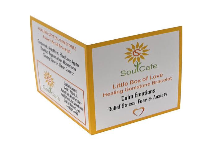 Calming Stretch Crystal Gemstone Bracelet - Soul Cafe Gift Box and Tag