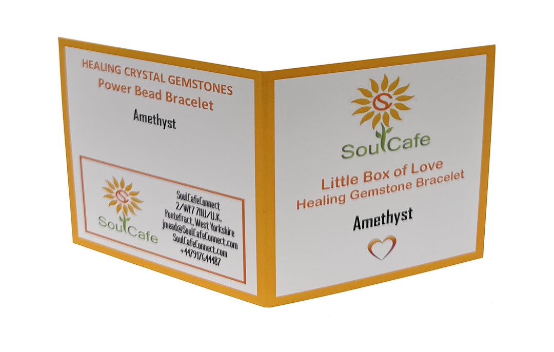 Amethyst Stretch Crystal Gemstone Bracelet - Soul Cafe Gift Box & Tag