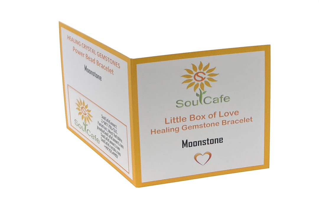 Moonstone Power Bead Crystal Bracelet -  Crystal Gemstone Bracelet - Soul Cafe Gift Box & Tag
