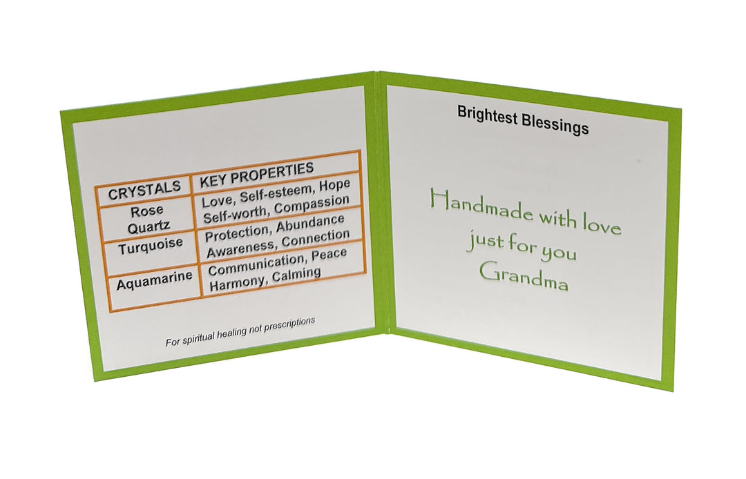Gift for Grandma - Nana - Nanny - Nannie - Granny  Stretch Bead Crystal Gemstone Bracelet - Soul Cafe Gift Box & Tag