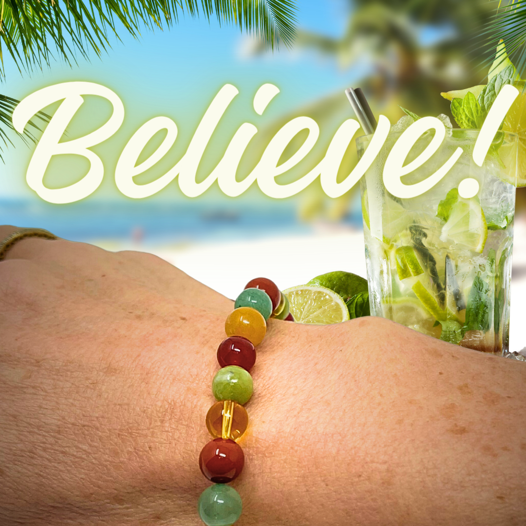 I Am Confident - Affirmation Crystal Gemstone Bead Bracelet - Law of Attraction Crystals - SoulCafe Gift Box and Tag -  S/M/L/XL