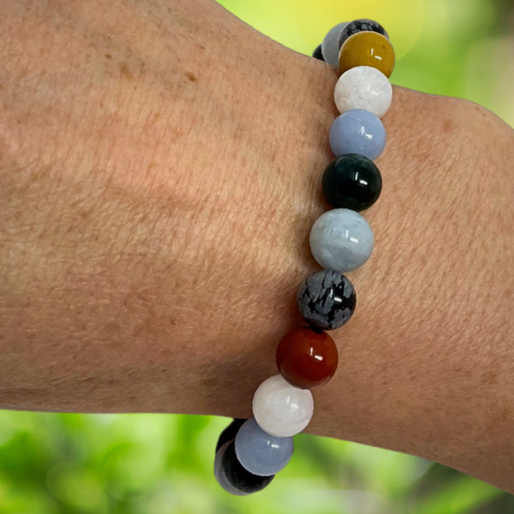 Grief Crystal Gemstone Bracelet  - Crystals for Loss and Bereavement - Soul Cafe Gift Box and Tag