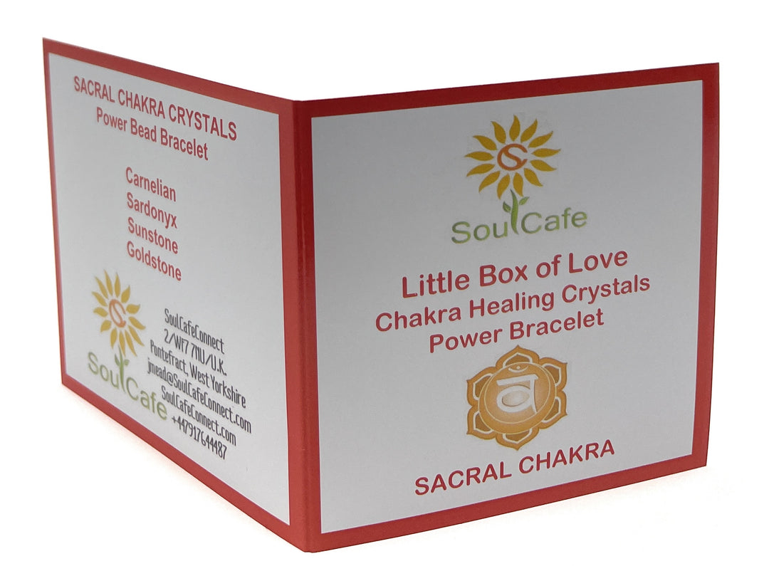 Sacral Chakra Bracelet - Power Bead Bracelet - Soul Cafe Gift Box and Tag