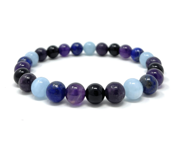 Men's Calm and Stress Holistic Support Crystal Gemstone Bead Bracelet - Soul Cafe Gift Box & Tag