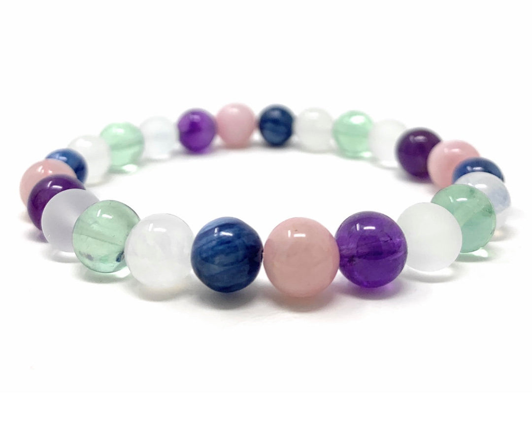 Sleep and Dream Crystal Gemstone Stretch Bead Bracelet - Soul Cafe Gift Box and Tag